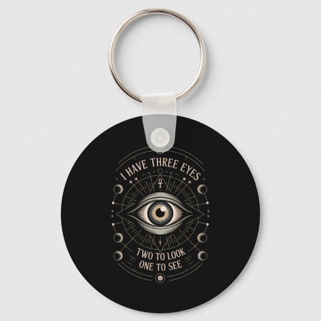 Third Eye Mystic Quote Symbol Gift Sritual Occult  Key Ring (Front)