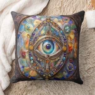 Third Eye on Stained Glass and Bronze Cushion