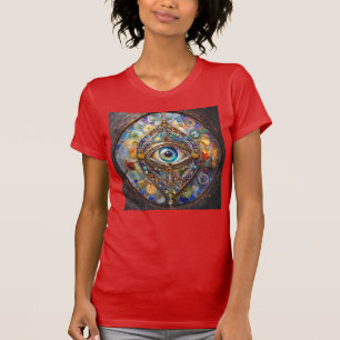 Third Eye on Stained Glass and Bronze T-Shirt