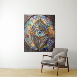 Third Eye on Stained Glass and Bronze Tapestry