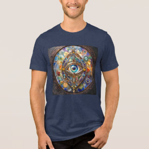 Third Eye on Stained Glass and Bronze Tri-Blend Shirt