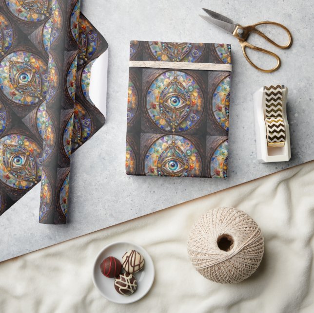 Third Eye on Stained Glass and Bronze Wrapping Paper (Crafts)