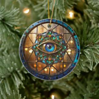 Third Eye Rustic Porthole Window Ceramic Tree Decoration