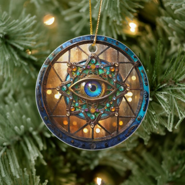 Third Eye Rustic Porthole Window Ceramic Tree Decoration (Tree)