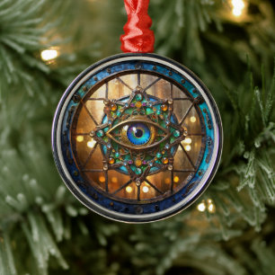 Third Eye Rustic Porthole Window Metal Tree Decoration