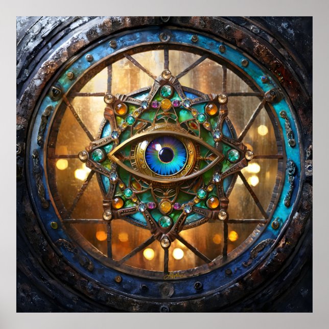 Third Eye Rustic Porthole Window Poster (Front)