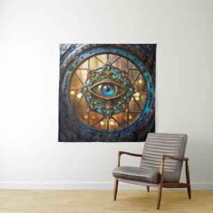 Third Eye Rustic Porthole Window Tapestry