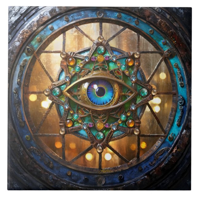 Third Eye Rustic Porthole Window Tile (Front)