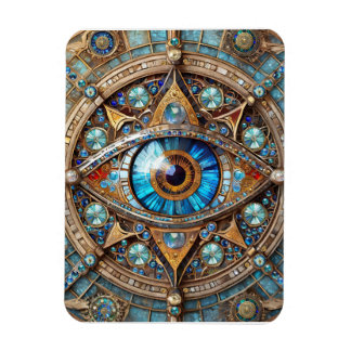 Third Eye - Turquoise Blue Gold Mandala Magnet