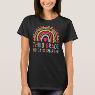 Third Grade 100 Days Smarter Rainbow 100th Day Of  T-Shirt