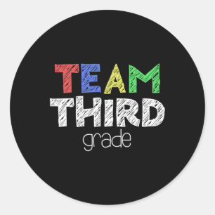 Third Grade 3rd Grade Back To School  Classic Round Sticker