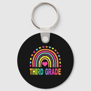 Third Grade 3rd Grade Rainbow Teachers Kids Byck T Key Ring