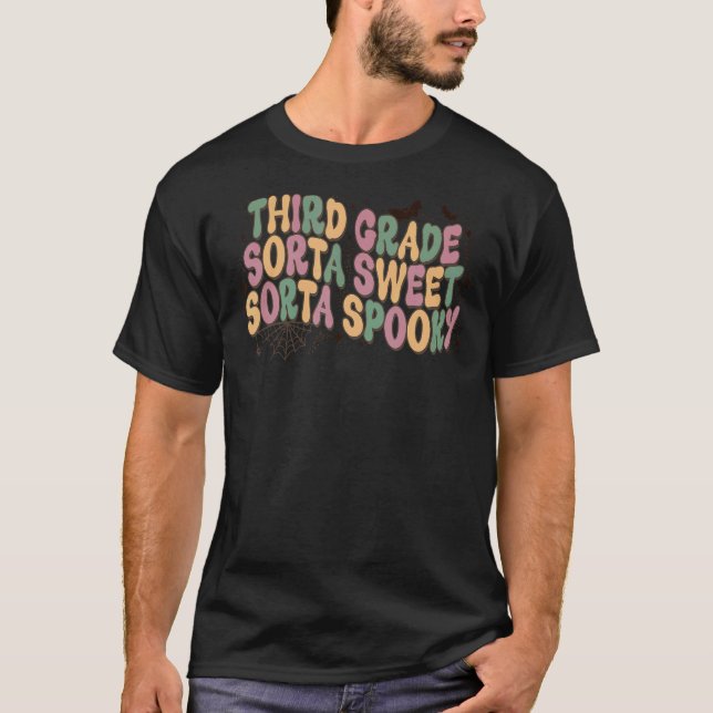 Third Grade 3rd Grade Teacher Student Halloween Cu T-Shirt (Front)