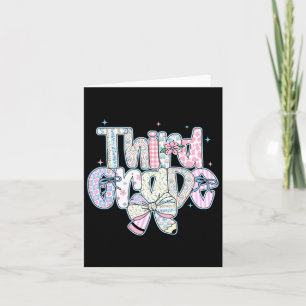 Third Grade Back To School Coquette Preppy Pencil Card