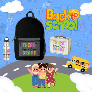 Third Grade, Classic Back to School Kid/Teacher Printed Backpack
