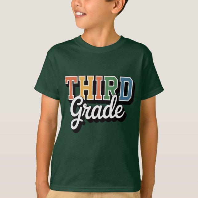 Third Grade – Colourful Back to School Design T-Shirt (Front)