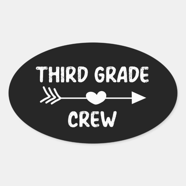 Third Grade Crew Oval Sticker (Front)