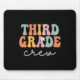 Third Grade Crew Retro Groovy Vintage First Day Of Mouse Pad
