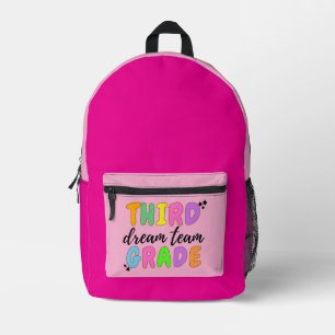 Third Grade, Cute Colourful Back to School Printed Backpack