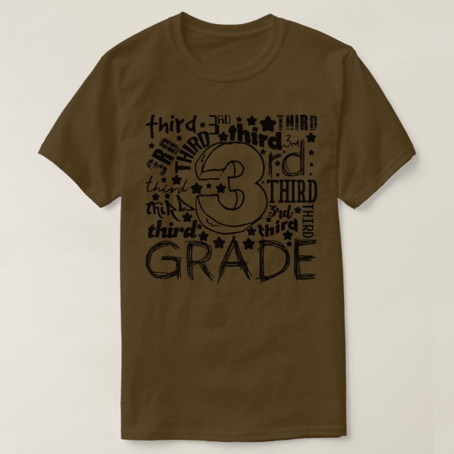 Third Grade Doodle Back To School Student Teacher  T-Shirt (Design Front)