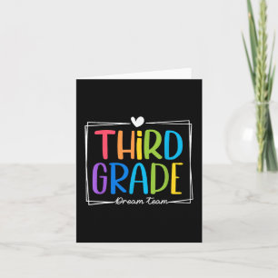 Third Grade Dream Team 1st Day Of Third Grade Back Card