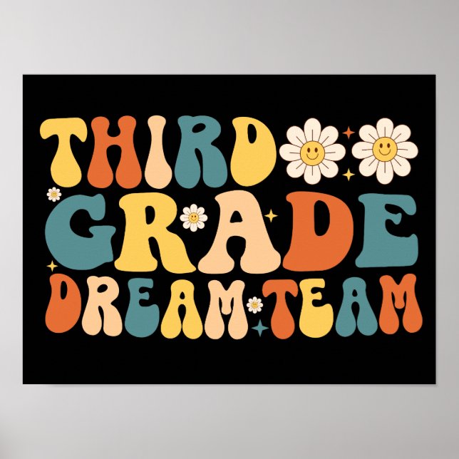 Third Grade Dream Team Back To School Poster (Front)