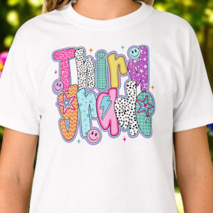 Third Grade First Day of School Coquette Preppy T-Shirt