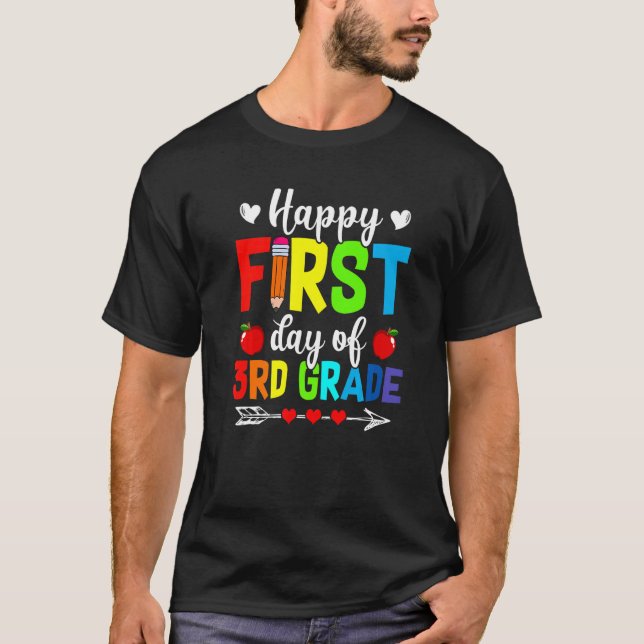 Third Grade First Day Of School Squad Teacher Stud T-Shirt (Front)