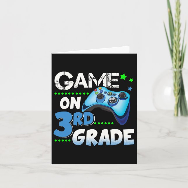 Third Grade Fun Game On 3rd Grade Gift  Card (Front)