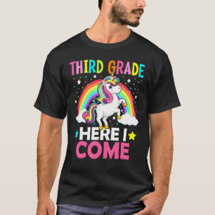 Third Grade Here I Come Unicorn Back To School 3rd T-Shirt