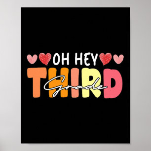 Third Grade Kids Girl Back To School Students Teac Poster