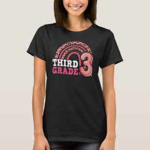 Third Grade Leopard Rainbow Girls Boys Teacher 3rd T-Shirt
