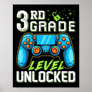 Third Grade Level Unlocked Back To School Video Ga Poster
