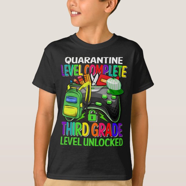 Third Grade Level Unlocked T-Shirt (Front)