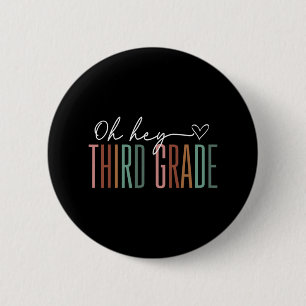 Third Grade Oh Hey Retro Back To School 3rd Grade  6 Cm Round Badge
