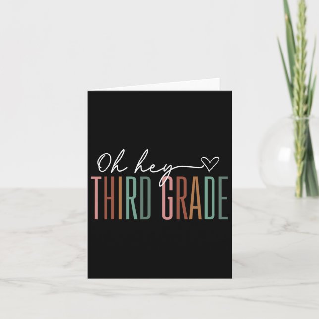 Third Grade Oh Hey Retro Back To School 3rd Grade  Card (Front)