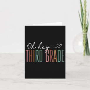 Third Grade Oh Hey Retro Back To School 3rd Grade  Card
