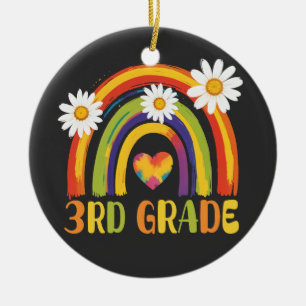 Third Grade Rainbow Back to School 3rd Grade  Ceramic Tree Decoration