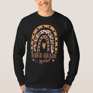 Third Grade Rainbow Leopard 3rd Grade Squad T-Shirt