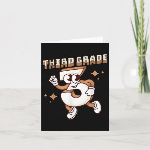 Third Grade Retro Funny 3 Back To School Girl Boy  Card