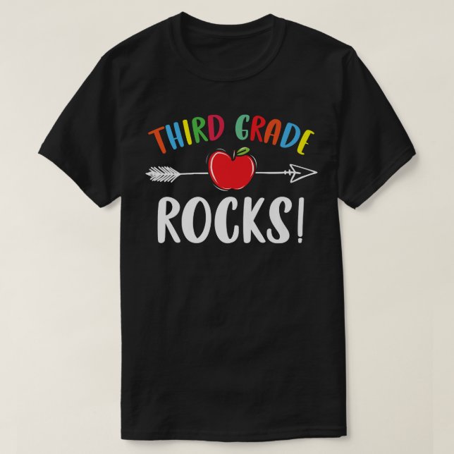 Third Grade Rocks Shirt Funny 3rd Grade Back To Sc (Design Front)