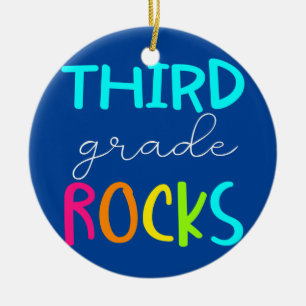 Third Grade Rocks Team 3rd Grade Teacher  Ceramic Tree Decoration