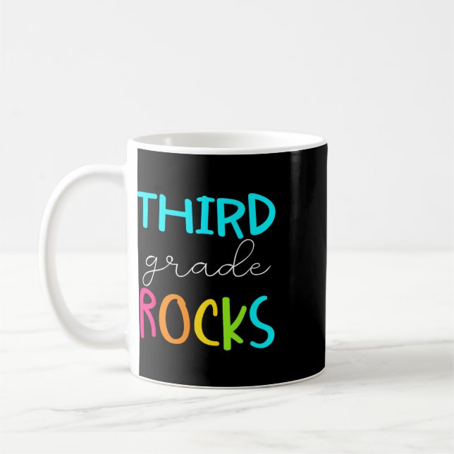 Third Grade Rocks Team 3rd Grade Teacher  Coffee Mug (Left)