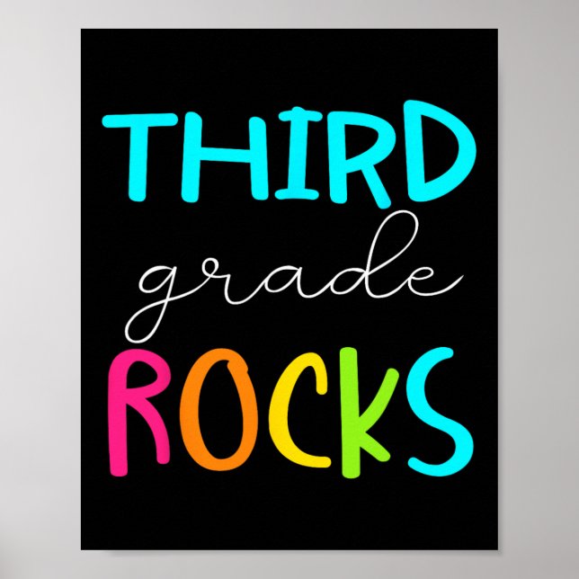 Third Grade Rocks Team 3rd Grade Teacher  Poster (Front)