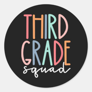 Third Grade Squad 3rd Grade Teacher Crew Ck To Sch Classic Round Sticker