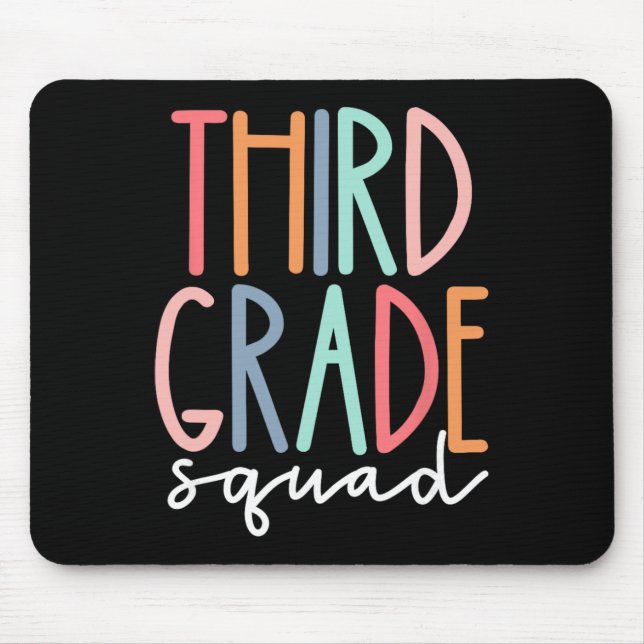 Third Grade Squad 3rd Grade Teacher Crew Ck To Sch Mouse Pad (Front)