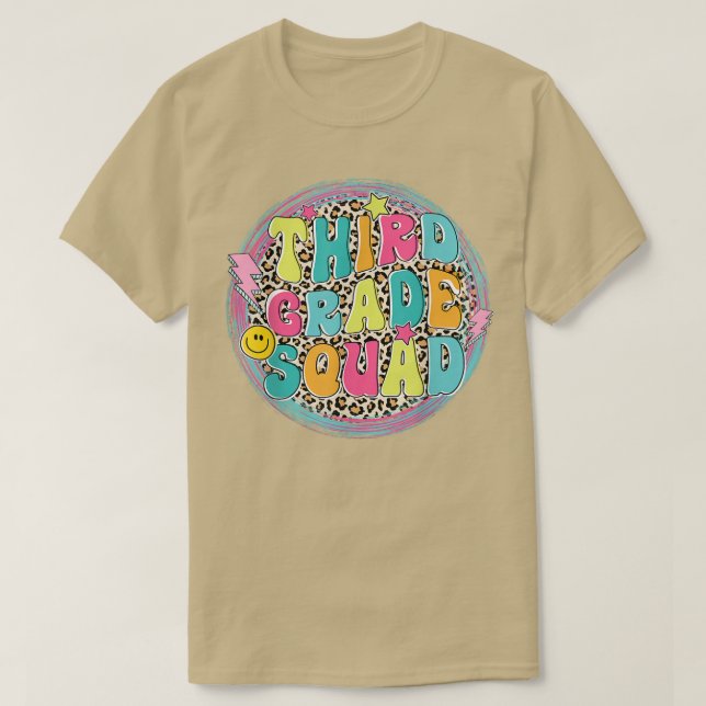 Third Grade Squad Back To School Leopard Boys Girl T-Shirt (Design Front)