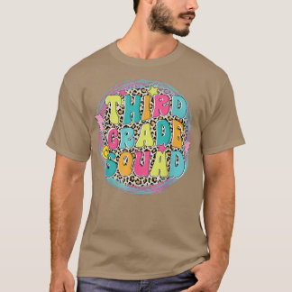 Third Grade Squad Back To School Leopard Boys Girl T-Shirt