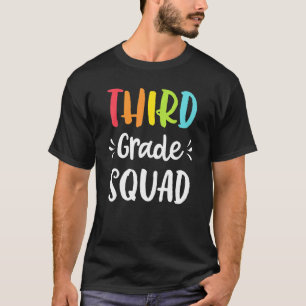 Third Grade Squad Funny 3rd Teacher Student Back T T-Shirt