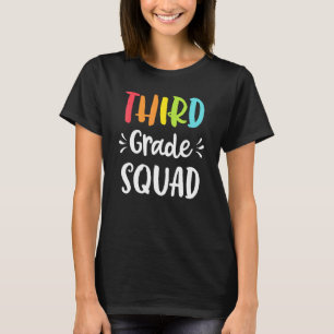 Third Grade Squad Funny 3rd Teacher Student Back T T-Shirt